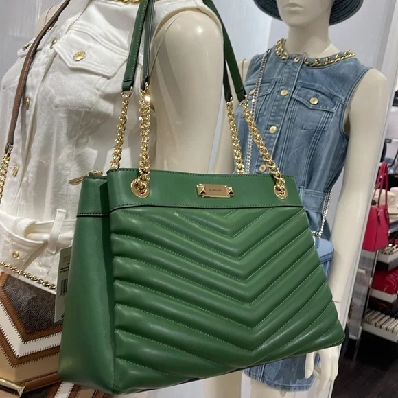 Michael Kors Whitney Women Ladies Medium Tote Shoulder Handbag Bag Purse Green - Picture 2 of 16